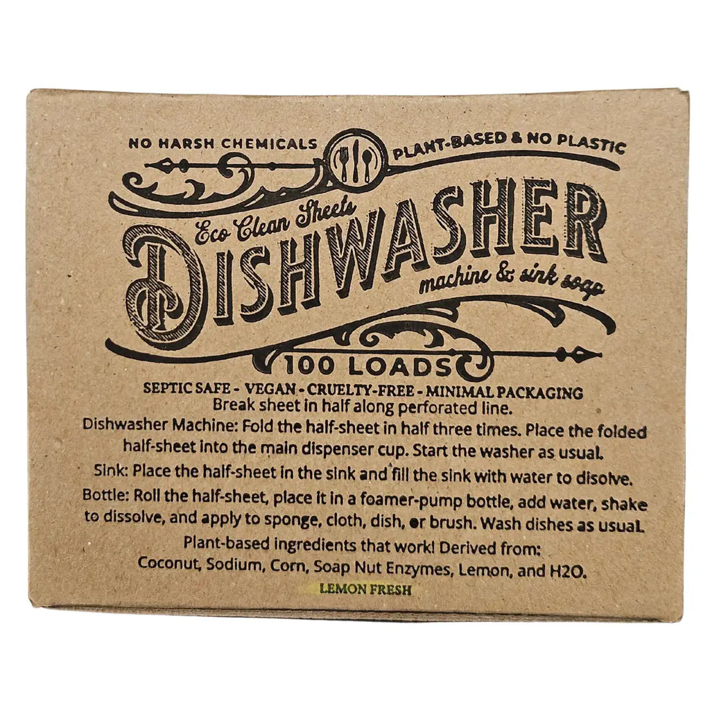 Dishwasher Sheets | 100 Loads | 50 Sheets