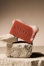 Exfoliating pink clay bar soap for face and body