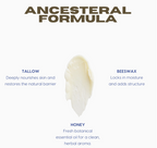 Ancestral skin balm formula with organic tallow, raw honey, and beeswax