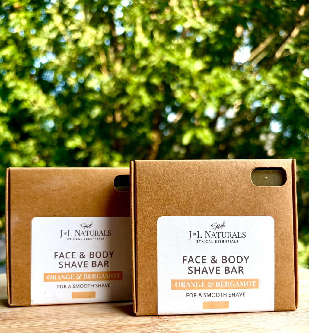 Natural orange and bergamot shave soap bar for face and body