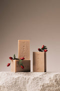 Butter & Lye moisturizing rosehip face and body soap bar in plastic-free packaging