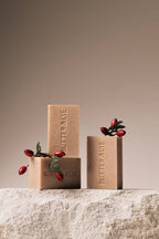 Butter & Lye moisturizing rosehip face and body soap bar in plastic-free packaging