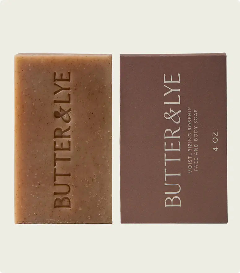 Organic rosehip soap bars for dry and sensitive skin by Butter & Lye