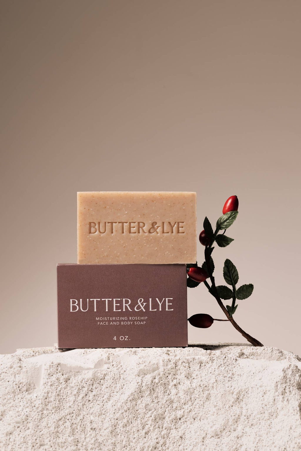All-natural zero-waste rosehip facial bar soap by Butter & Lye