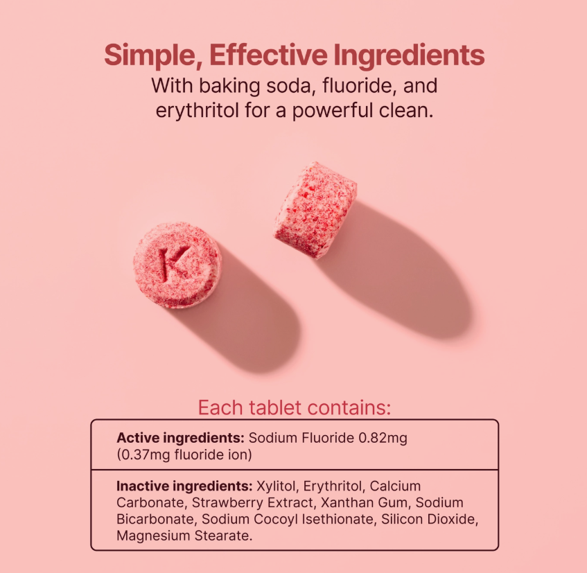 Strawberry Toothpaste Tablets – with Fluoride